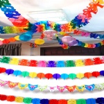 Rainbow colors Hanging Paper Garland Wedding Party Birthday Baby Banner Decor