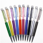 New Promotion Gift Ballpoint Pen With Top Bling Diamond Crystal Metal Brand Pen Lovers Logo
