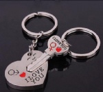 Bluelans Couple Keychain Keyring Keyfob Valentine's Day 1 Pair Lover Gift Heart Key