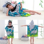 60x120cm Children Cute Cartoon Hooded Cloak Beach Towel