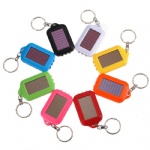 Mini Portable Solar Power Rechargeable 3 LED Flashlight Keychain Light Torch Ring Holder Nine Colors