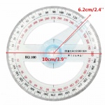 Circular 10cm Plastic 360 Degree Pointer Protractor Ruler Angle Finder Swing Arm For School Office Supplies