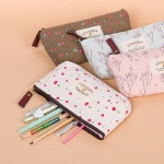 Kawaii Lovely Floral Canvas Zipper Pencil Cases