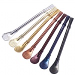 Stainless Steel Drinking Straw Spoon Tea Filter Yerba Mate Tea Straws Bombilla Gourd Reusable Tea Tools