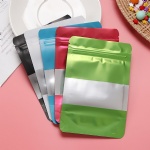 Custom design Self-supporting Packaging Bag Thick Color Aluminum Foil Zipper Food Nut Matte Display Window Packaging Sealed Bag