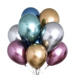 Custom logo Chrome Metallic Latex Balloons Shiny Metal Globos Inflatable Helium Balloon Birthday Party Decoration Ballon