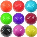 Custom logo colorful Golf Ball Practice Plastic Sports Home Indoor and Outdoor Resistant Training Red Yellow Blue Green Golf Ball Golf Accessories
