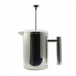 Logo laser Double Wall Stainless Steel Coffee Maker French Press Tea Pot With Filter French Coffee Pot