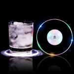 Custom logo Ultra-Thin Led Light Coaster Cocktail Coaster Drink Coasters Flash Bar Bartender Lighting Base Lamp Acrylic Crystal