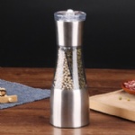 Custom logo Stainless steel manual Salt & pepper mills Grinder with Ceramic Grinding Core BBQ Tools