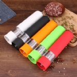 Custom logo Automatic ABS Salt Pepper Grinder Set Electric Plastic Ceramic Burr Mill For Herb Pepper Spice