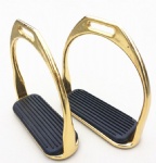 Equestrian equipment, golden stirrups