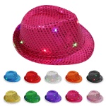 LED Colorful Sparkling Jazz Hat Adult and Children's Sequin Jazz Hat Stage Performance Top Hat